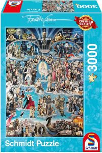 Los mejores puzzles de Hollywood - Puzzle de 3000 piezas panorama de Schmidt de personajes de Hollywood