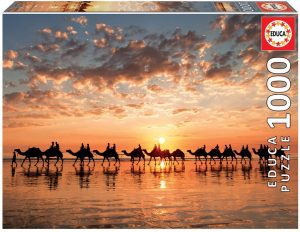 Los mejores puzzles de camellos - Puzzle de 1000 piezas de Atardecer en Cable Beach en Australia