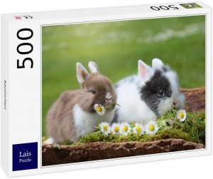 Los mejores puzzles de conejos y liebres - Puzzle de 500 piezas de pareja de conejitos