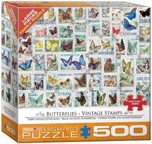 Los mejores puzzles de mariposas - los mejores puzzles de Butterfly - Puzzle de 500 piezas de sellos de mariposas vintage