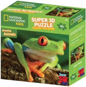 Los mejores puzzles de ranas y sapos - Puzzle de 63 piezas de Rana con efecto 3D