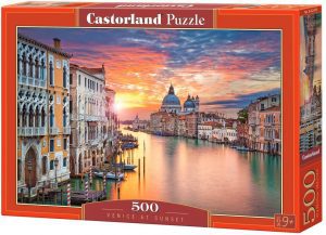 Puzzle de Atardecer de Venecia de 500 piezas de Castorland - Los mejores puzzles de Venecia en Italia - Puzzles de ciudades del mundo