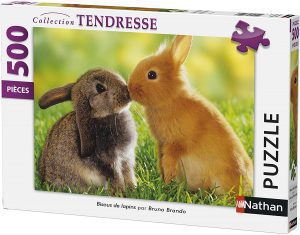 Puzzle de beso de conejos de Nathan de 500 piezas - Los mejores puzzles de conejos