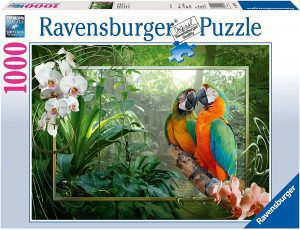 Puzzle de beso de loros de 1000 piezas de Ravensburger - Los mejores puzzles de loros - Puzzle de animales