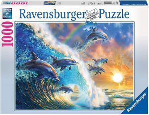 Puzzle de delfines saltando de 1000 piezas de Educa - Los mejores puzzles de delfines