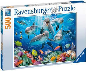 Puzzle de delfines sonriendo de 500 piezas de Ravensburger - Los mejores puzzles de delfines acuÃ¡ticos - Puzzle de animales