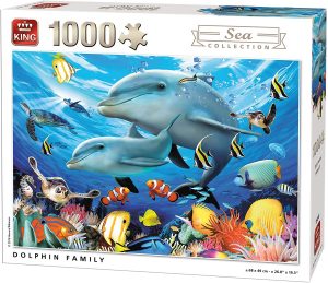 Puzzle de familia de delfines de King de 1000 piezas - Los mejores puzzles de delfines