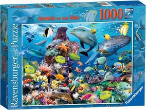 Puzzle de joyas bajo el mar de 1000 piezas de Ravensburger - Los mejores puzzles de animales acuáticos - Puzzle de animales