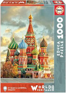 Puzzle de la Catedral de San Basilio de Moscow de 1000 piezas de Educa - Los mejores puzzles de Moscú de Rusia - Puzzles de ciudades del mundo