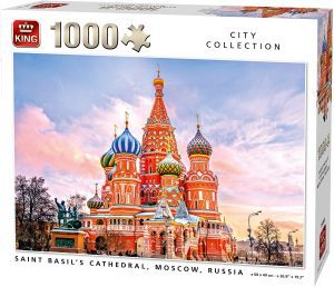 Puzzle de la Catedral de San Basilio de Moscow de 1000 piezas de KING - Los mejores puzzles de Moscú de Rusia - Puzzles de ciudades del mundo