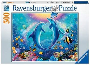 Puzzle de pareja de delfines de 500 piezas de Ravensburger - Los mejores puzzles de delfines acuÃ¡ticos - Puzzle de animales