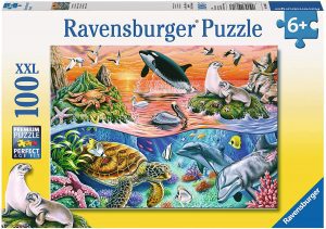 Puzzles de delfines - Puzzle de vida submarina de 100 piezas