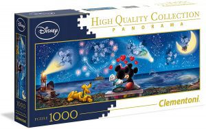 Los mejores puzzles de Mickey Mouse - Puzzle de Mickey Mouse y Minnie Mouse Panorámico de 1000 piezas de Clementoni