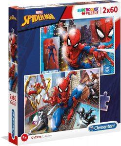 Los mejores puzzles de Spiderman - Puzzle de Spiderman Universe de 2x60 piezas de Clementoni