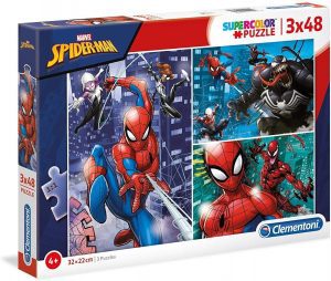 Los mejores puzzles de Spiderman - Puzzle de Spiderman Universe de 3x48 piezas de Clementoni