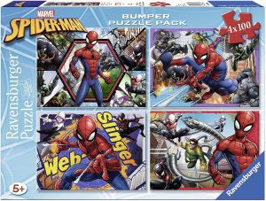 Los mejores puzzles de Spiderman - Puzzle de Spiderman de 4x100 piezas de Ravensburger
