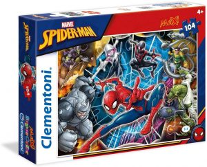 Los mejores puzzles de Spiderman - Puzzle de Ultimate Spiderman vs 6 Siniestros de 104 piezas de Clementoni