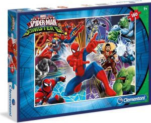 Los mejores puzzles de Spiderman - Puzzle de Ultimate Spiderman vs Seis Siniestros de 180 piezas de Clementoni