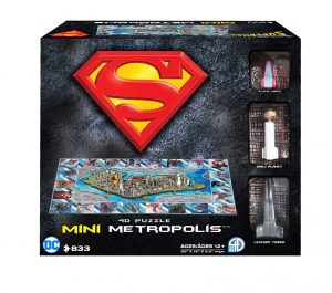 Los mejores puzzles de Superman - Puzzle de Metrópolis mini en 3D de 833 piezas
