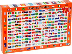 Los mejores puzzles de banderas del mundo - Puzzle de banderas del mundo de 160 piezas de Little Wigwam
