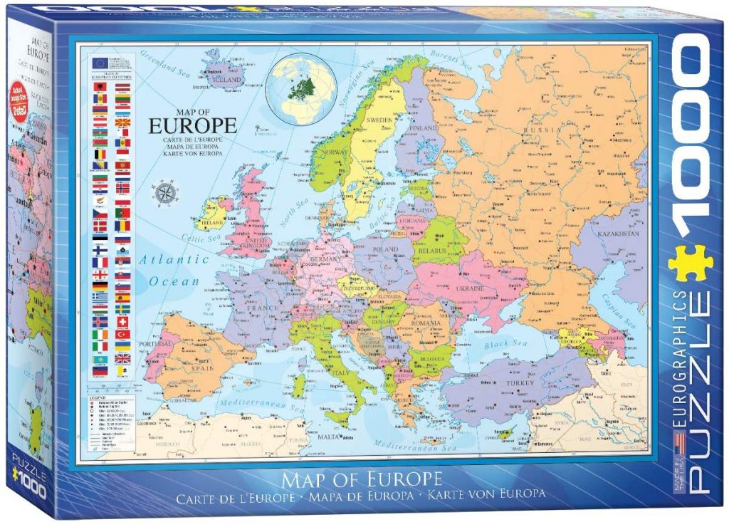 Puzzle Mapa De Europa - 1000 Piezas - Marca Educa - Tema Viajes Y Mapas