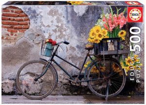 Los mejores puzzles de bicicletas y ciclismo - Puzzle de 500 piezas de Bicicleta con flores de Educa