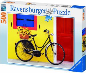 Los mejores puzzles de bicicletas y ciclismo - Puzzle de 500 piezas de Bicicleta en fondo amarillo de Ravensburger