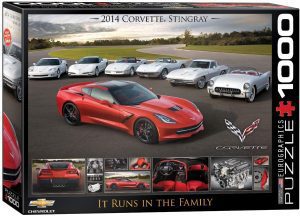 Los mejores puzzles de coches - Puzzle de Corvette Runs in The Family de 1000 piezas de Eurographics