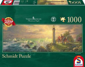 Los mejores puzzles de faros - Puzzle de Faro Panorama de Thomas Kinkade de 1000 piezas de Schmidt- Puzzle de Faro