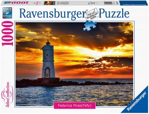 Los mejores puzzles de faros - Puzzle de Faro al atardecer de 1000 piezas de Ravensburger - Puzzle de Faro