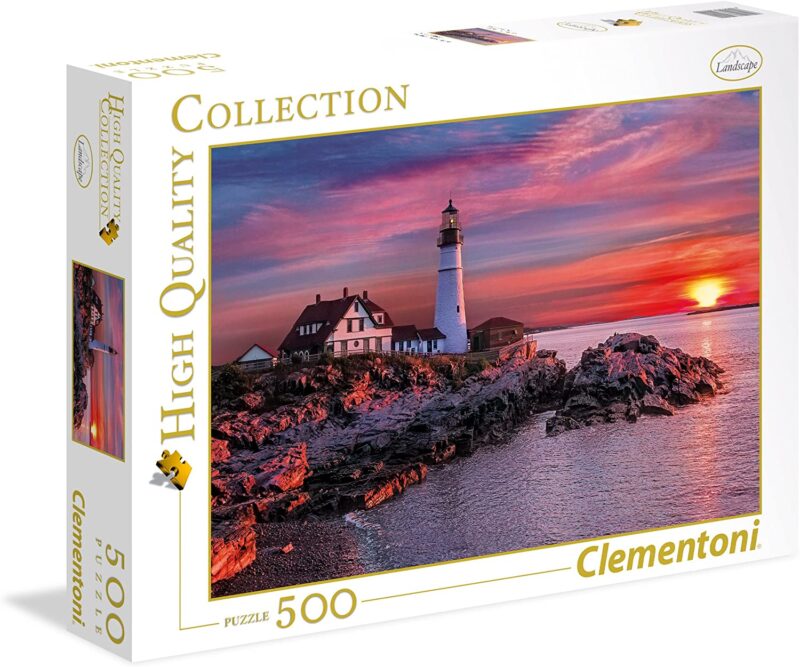 Faro Costiero Puzzle A Rompicapo in Cartone 1000 Pezzi Faro Lunare con Faro Costiero Puzzle A Rompicapo in Cartone 1000 Pezzi Faro Lunare con