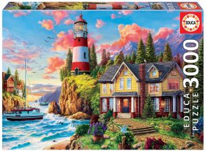 Los mejores puzzles de faros - Puzzle de Faro cerca del océano de 3000 piezas de Educa - Puzzle de Faro