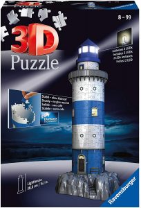Los mejores puzzles de faros en 3D - Puzzle de Faro de noche de Ravensburger en 3D de 216 piezas - Puzzle de Faro