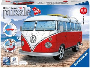 Los mejores puzzles de furgonetas volkswagen Hippie de surf - Puzzle de Furgoneta Volkswagen en 3D Rojo y Blanco de 162 piezas de Educa