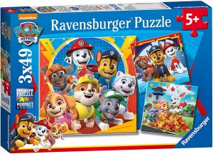 Los mejores puzzles de la Patrulla Canina - Puzzle de la Patrulla Canina de 3x49 piezas de Ravensburger