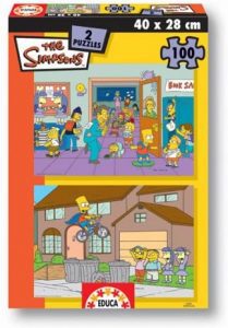 Los mejores puzzles de los Simpsons - Puzzle de personajes de los Simpsons de 2x100 piezas de Educa