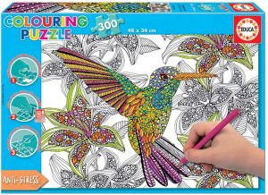 Los mejores puzzles de mandalas - Puzzle de mandala de pájaro para colorear de 300 piezas de Educa