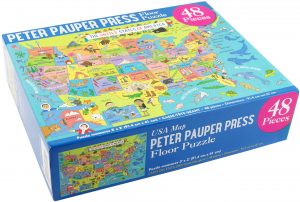 Los mejores puzzles de mapa de EEUU - Puzzle de suelo del mapa de EEUU de 48 piezas