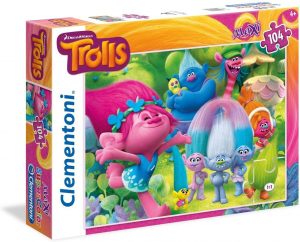 Los mejores puzzles de trolls - Puzzle de 104 piezas de Trolls de Clementoni MAXI