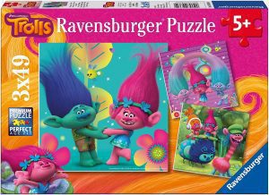 Los mejores puzzles de trolls - Puzzle de 3x49 piezas de Trolls 2 de Ravensburger