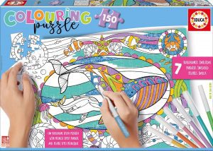 Los mejores puzzles para colorear - Puzzle de ballenas para colorear de 150 piezas de Educa