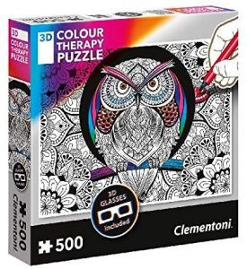 Los mejores puzzles para colorear - Puzzle de búho para colorear de 500 piezas de Ravensburger