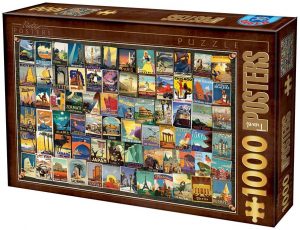 Los mejores puzzles vintage - Puzzles estilo Vintage - Puzzle de Pósters de ciudades Vintage de 1000 piezas de DToys