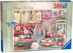 Los mejores puzzles vintage - Puzzles estilo Vintage - Puzzle de fiesta del té Vintage de 500 piezas de Ravensburger