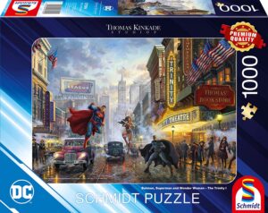 Puzzle De Batman, Superman Y Wonder Woman De Thomas Kinkade De 1000 Piezas