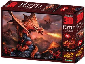 Puzzle de Dragón de fuego de Anne Stokes de 500 piezas de Prime 3D - Los mejores puzzles de Anne Stokes
