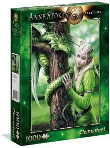 Puzzle de Dragón verde y Ninfa de Anne Stokes de 1000 piezas de Clementoni - Los mejores puzzles de Anne Stokes