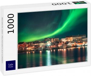 Puzzle de Lofoten en Noruega con Aurora Boreal de Lais de 1000 piezas - Los mejores puzzles de Noruega