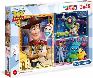 Puzzle de Toy Story 4 de 3 x 48 piezas de Clementoni - Los mejores puzzles de Disney Pixar - Puzzle de Toy Story de Disney Pixar