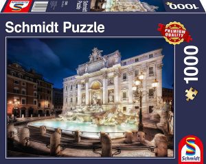 Puzzle de la Fontana di Trevi de noche de 1000 piezas de Schmidt - Los mejores puzzles de monumentos del mundo - Puzzle de la Fontana de Trevi